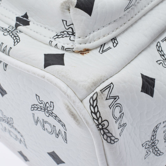 MCM Backpack Studded White Calfskin Daypack by - Picture 6 of 12